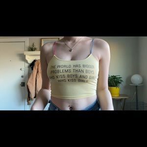Yellow crop top